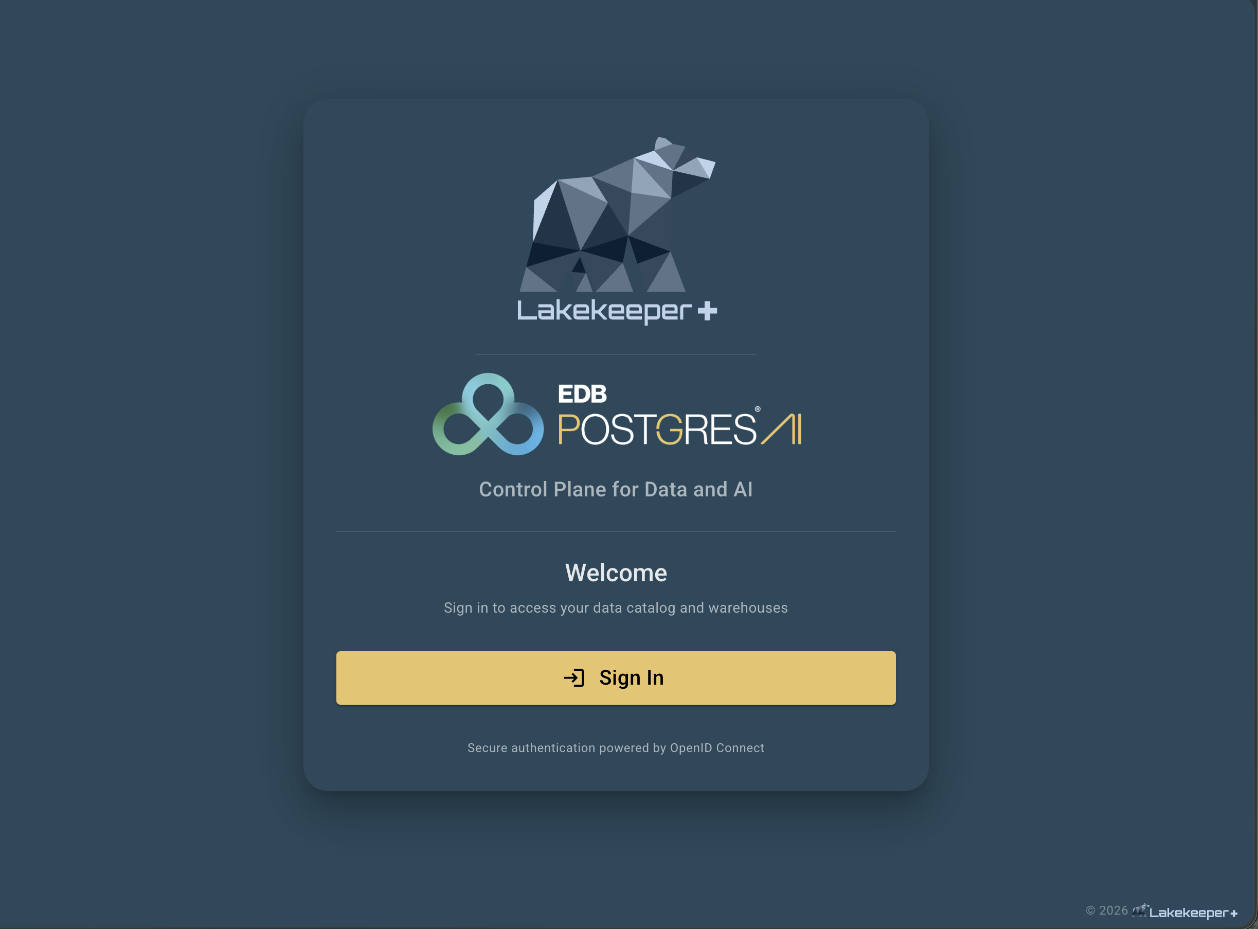 Custom-branded Lakekeeper UI